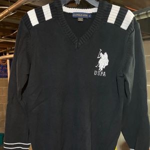 Men's Polo V-Neck Sweater.  Large